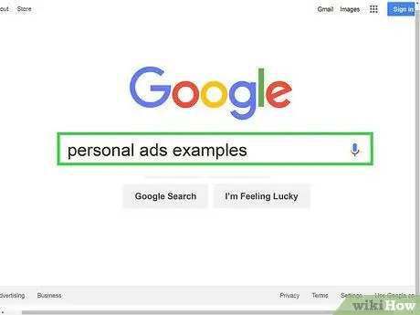 Напишите забавное личное объявление, шаг 2