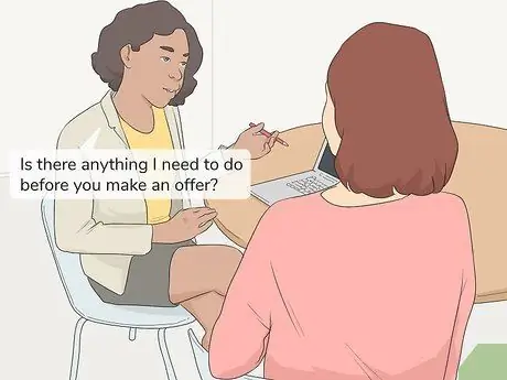 Спросите о следующих шагах в процессе собеседования Шаг 2