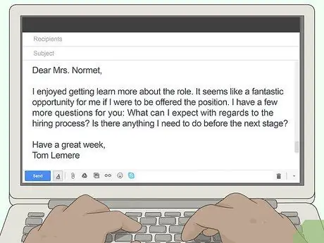 Спросите о следующих шагах в процессе собеседования Шаг 9