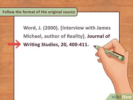 Цитируйте интервью в APA Step 14