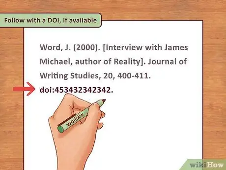 Цитируйте интервью в APA Step 15