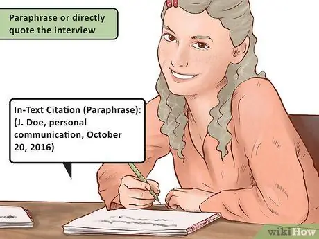 Цитируйте интервью в APA Step 2