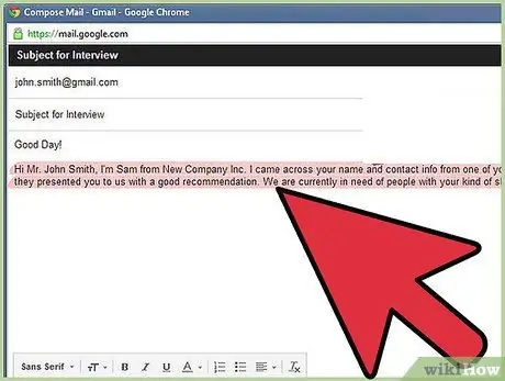 Проведите собеседование по электронной почте Шаг 1