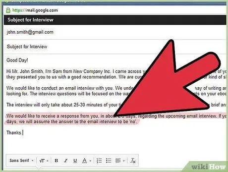 Проведите собеседование по электронной почте Шаг 4
