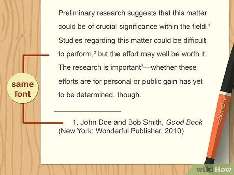 Форматирование сносок Шаг 1
