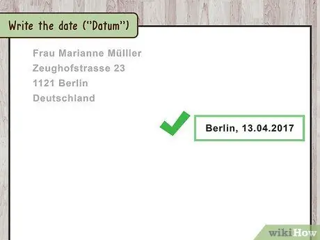 Напишите письмо на немецком языке Шаг 2