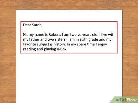 Напишите письмо другу по переписке. Шаг 2