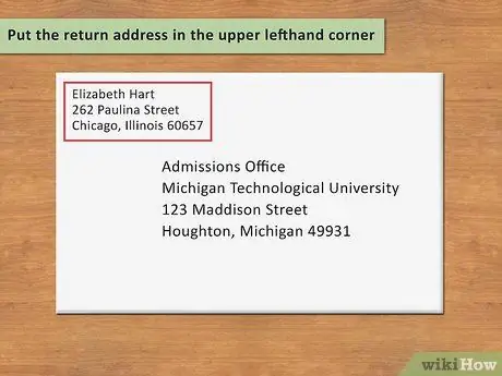 Адрес конверты с рекомендациями колледжа Шаг 3