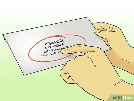 Адрес конверта на попечение кого-то еще Шаг 2