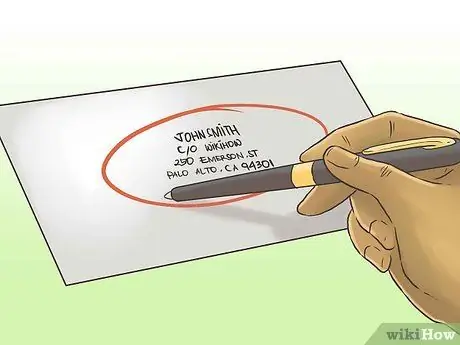 Адрес конверта на попечение кого-то другого Шаг 4