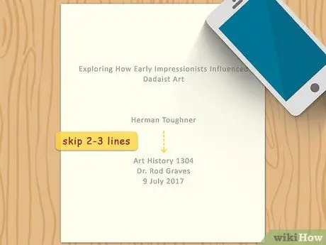 Сделайте титульную страницу в формате MLA Шаг 3