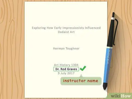 Сделайте титульную страницу в формате MLA Шаг 5