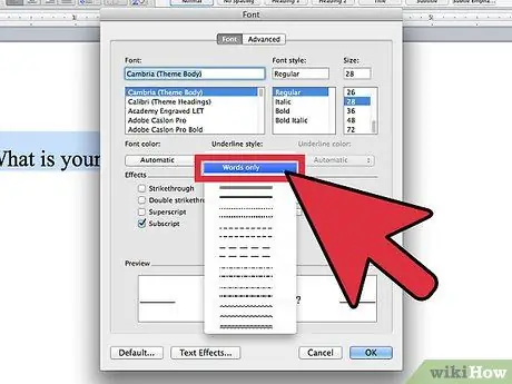 Подчеркнуть Шаг 15