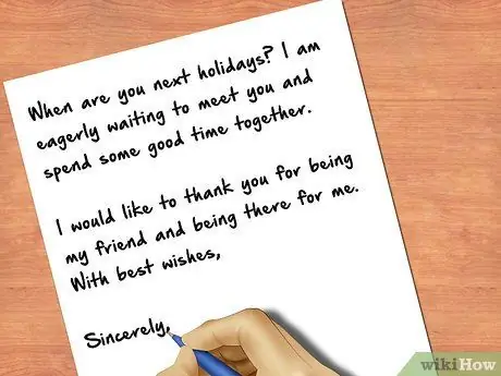 Искренне закончить письмо Шаг 1