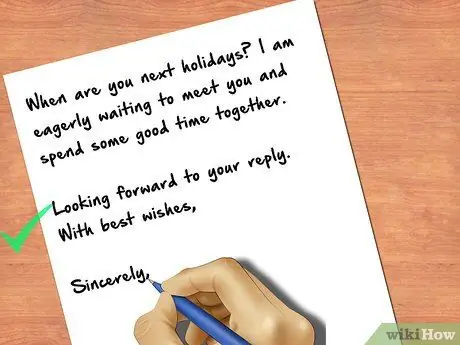 Искренне закончить письмо Шаг 2