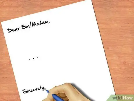 Искренне закончить письмо Шаг 8