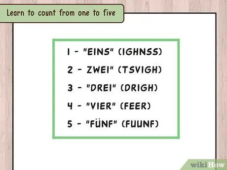 Сосчитайте до 20 в немецком Шаге 1