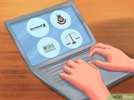 Найдите значения для предметов, переданных в благотворительные фонды Шаг 1