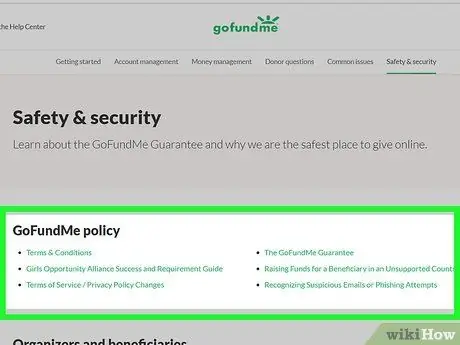 Сообщить о мошенничестве GoFundMe Шаг 1
