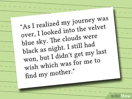 Напишите хороший описательный рассказ Шаг 3