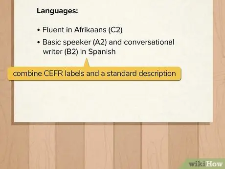 Напишите о языках в своем резюме Шаг 7