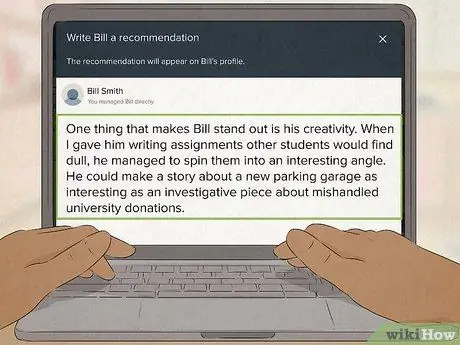 Напишите рекомендацию LinkedIn Шаг 10