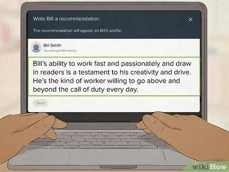 Напишите рекомендацию LinkedIn Шаг 12