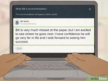 Напишите рекомендацию LinkedIn Шаг 13