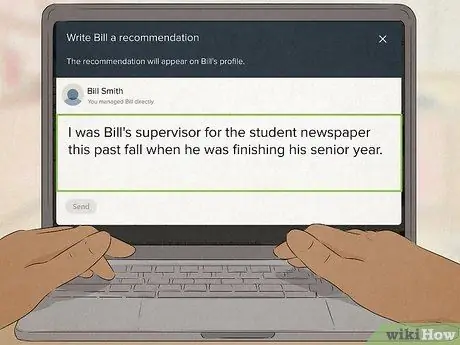 Напишите рекомендацию LinkedIn Шаг 8