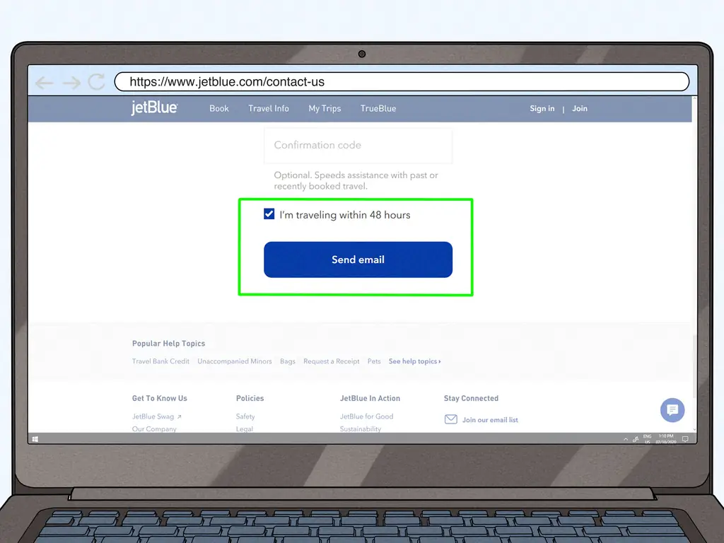 Как связаться со службой поддержки Jetblue