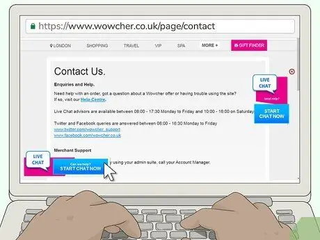 Связаться с Wowcher Шаг 1