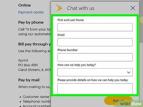 Связаться со Sprint Step 3