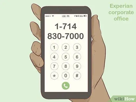 Связаться с Experian Шаг 1