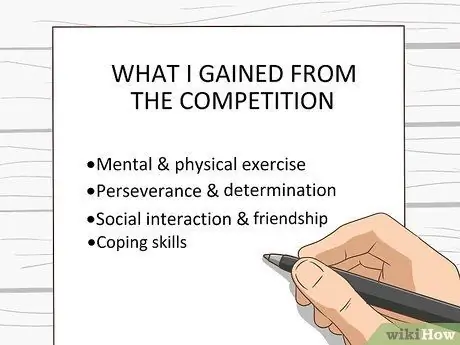 Будьте счастливы после поражения в соревновании. Шаг 3