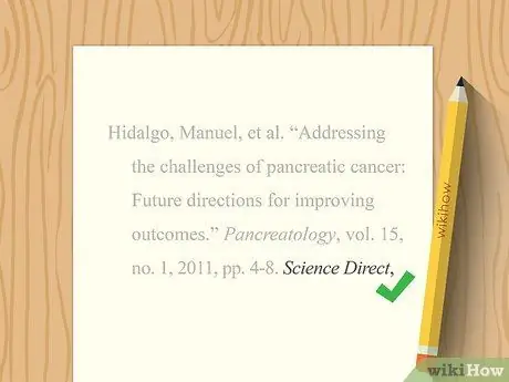 Цитируйте статью в стиле MLA Шаг 10