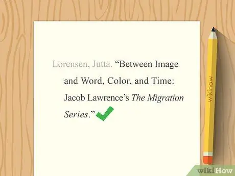 Цитируйте статью в стиле MLA Шаг 5