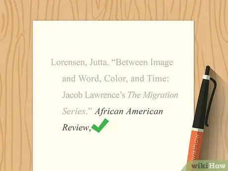 Цитируйте статью в стиле MLA Шаг 6