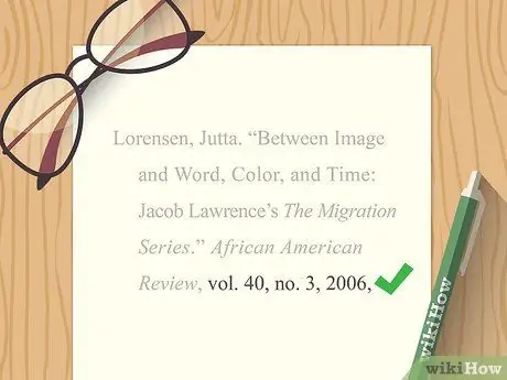 Цитируйте статью в стиле MLA Шаг 7