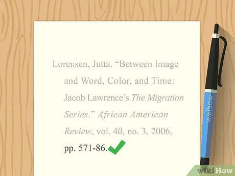 Цитируйте статью в стиле MLA Шаг 8