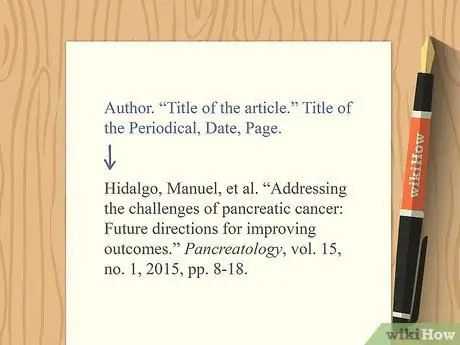 Цитируйте статью в стиле MLA Шаг 9