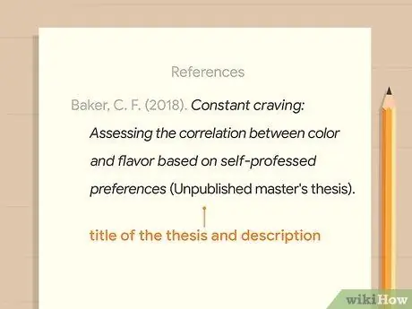 Процитируйте диссертацию в APA Step 7