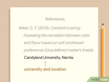 Процитируйте диссертацию в APA Step 8