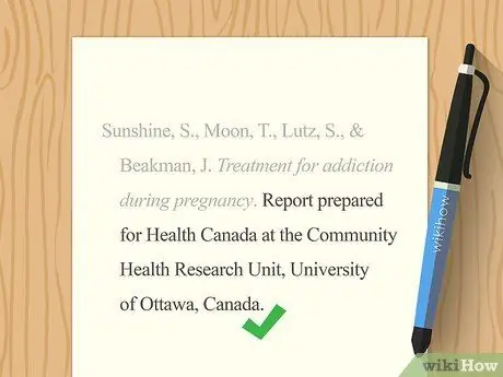 Цитируйте отчет в APA Step 5