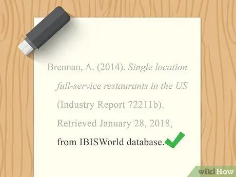 Цитируйте отчет в APA Step 10