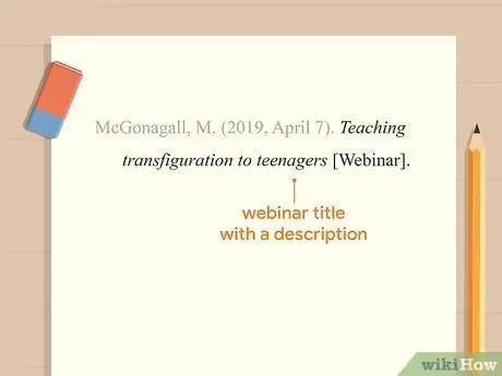 Процитируйте веб-семинар в APA Step 3