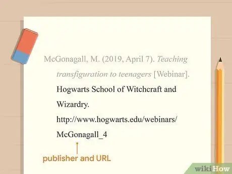 Процитируйте веб-семинар в APA Step 4