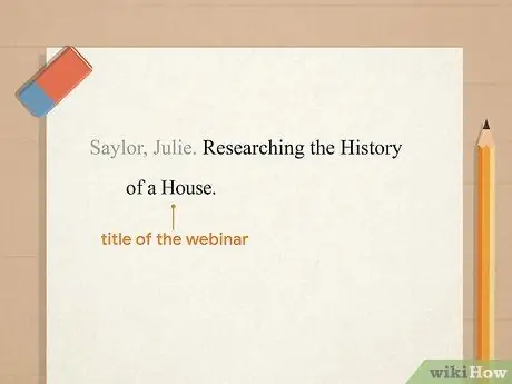 Процитируйте веб-семинар, шаг 2