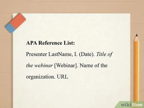 Процитировать веб-семинар Шаг 7