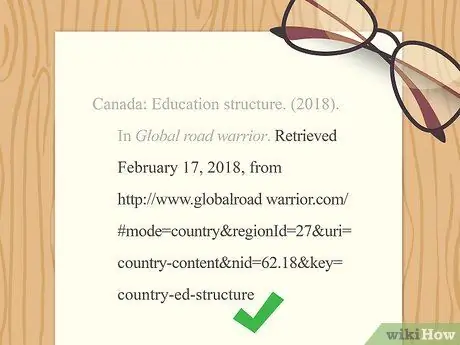 Цитируйте веб-сайт без автора Шаг 10