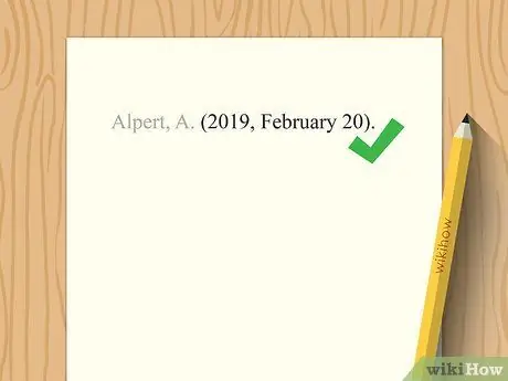 Цитируйте новостные статьи в Интернете в APA Step 2